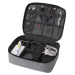 Aliens Gadget Travel Tech Organizer Case Bag Pouch/Electronic/Toiletry Organiser/Cosmetic Kit Polyester Water-Repellent for ipad, Charger, Hard Disk, Cables, PC & Laptop Accessories (Grey) - Image 3