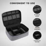 Aliens Gadget Travel Tech Organizer Case Bag Pouch/Electronic/Toiletry Organiser/Cosmetic Kit Polyester Water-Repellent for ipad, Charger, Hard Disk, Cables, PC & Laptop Accessories (Grey) - Image 4