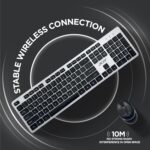 Acer Fusion Wireless Keyboard and Mouse Combo, Durable Stylish Design, 2.4GHz Nano Receiver, 10m Range, Indian Rupee Key, Adjustable DPI (800/1200/1600), Compatible with Windows & Mac (Black & Silver) - Image 3