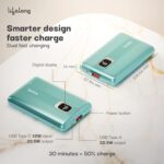 Lifelong Electronics 10000mAh Fast Charging Power Bank with Digital Display | Type C Input | 2 Output Ports | Quick Charge 3.0 | 22.5 W PD Powerbank | Cable Included (Teal Green) - Image 3
