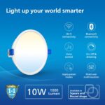 Philips 10W Round Wi-Fi Smart LED Ceiling Light for Home with Music Sync Function | Amazon Alexa & Google Assistant Compatible | Cut Out: 4.17 inch | Tunable White, Pack of 4 (Wiz Prime Neo) - Image 3