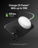 Belkin Qi2 Magnetic Wireless Charging Pad 15W with Pop-Up Stand | MagSafe-Compatible Qi2 Certified Wireless Charger for iPhone 16, 15, 14, 13, Samsung Galaxy S25, S24, AirPods | White - Image 4