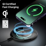 Crossbeats Turbo Fast Wireless Charger, 5/7.5/10/15W USB Type C Qi Certified Charging Pad Compatible with iPhone 15/14/13/12 Series, Galaxy S23/S22 Series, Pixel 7/6 Series, AirPods Pro - Transparent - Image 3