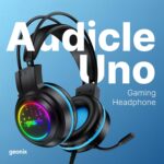 Geonix Audicle Uno Stereo Wired Gaming On Ear Headphone with RGB Light for earcups, 50mm Neodymium Drivers, 2 Meter Nylon Braided, Flexible mic, Suspension Headband, 3.5mm + USB Connector (Black) - Image 3
