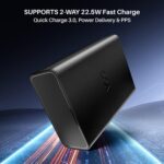 boAt Energyshroom PB400 Pro 20000 mAh 22.5W Pocket Size, Compact Power Bank, Fast Charging (2X Output Ports, Supports Android, iPhone, Tablets, Earbuds, etc.) (Carbon Black) - Image 4