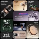 Fire-Boltt Aero TWS Earbuds Custom EQ, Wireless Bluetooth 5.4, Music & App Support, 50H Playtime, Fast Charging Case, 50ms Low Latency for Gaming, Touch Controls, IPX4 Waterproof, Clear Calls - Grey - Image 4