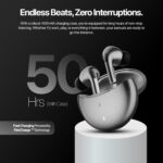 Fire-Boltt Aero TWS Earbuds Custom EQ, Wireless Bluetooth 5.4, Music & App Support, 50H Playtime, Fast Charging Case, 50ms Low Latency for Gaming, Touch Controls, IPX4 Waterproof, Clear Calls - Grey - Image 6