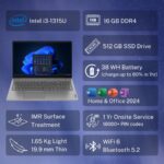 Lenovo V15 Intel Core i3 13th Gen (16GB RAM/512GB SSD/Windows 11 Home/Office 2024/Iron Grey) 15.6" FHD (1920x1080) Antiglare 250 Nits Thin & Light Laptop/1Y Onsite/1.65 kg, 83CCA08KIN - Image 3