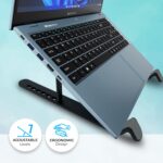 Zebronics-NS1500 Laptop Stand Featuring Foldable Design, Anti-Slip Silicone Rubber Pads, Supports Maximum of 5kgs Weight Tabletop - Image 5