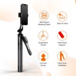 Amazon Basics Selfie Stick | 180 cm Extendable with Handheld Stabilizer | Compatible with Mirrorless/Action Camera, Ring Light, Gopro | Bluetooth Remote, Ideal for Selfies, Vlogging, Black - Image 3