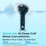 realme Buds T200x True Wireless Earbuds with 12.4mm Dynamic Bass Drivers, 25 dB ANC, Quad Mic, 45ms Latency, Upto 48 Hrs Playback, Fast Charge, IP55 Rated, BT 5.4 (Pure Black) - Image 4