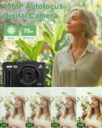 5K Digital Camera for Photography & Vlogging, Compact Travel Camera with 18x Optical Zoom, 32GB SD Card - Image 3