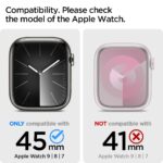 Spigen Thin Fit for Apple Watch Series 9 45mm Case, Series 8/7 45mm Case - Crystal Clear - Image 3