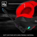 Ant Esports H530 Multi-Platform Pro RGB Gaming Headsetfor PC / PS4 / PS5 / Xbox One / Switch1 with mic, Black Red - Image 4