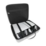 PSS Travel Bag for PS5 Slim Console and 2 Controller, Cary Cash for PS5 Slim Compatible, Waterproof EVA Hard Protective Bag with Handle Strap for PS5 Slim Accessories Only Bag (Grey) - Image 3