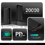 Hammer Ultra Charge 20000mAh 22.5W Power Bank 20W PD Fast Charging, 3 Output, 2 Input Ports Type-C/PD, Micro USB and Multiple Layers of Protection (Black) - Image 3