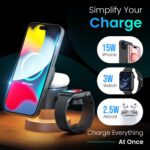 Portronics 15W TriCharge 4-in-1 Fast Charging Wireless Charger for iPhone with Night Lamp, Wireless Charging for Airpods & Apple Watch, MagSafe Compatible, for iPhone 16/15/14/13, Pro,Pro Max (Grey) - Image 3