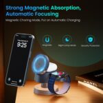 Portronics 15W TriCharge 4-in-1 Fast Charging Wireless Charger for iPhone with Night Lamp, Wireless Charging for Airpods & Apple Watch, MagSafe Compatible, for iPhone 16/15/14/13, Pro,Pro Max (Grey) - Image 4