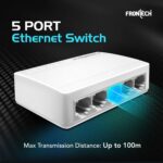 Frontech 5-Port Fast Ethernet Switch | 10/100 Mbps Speed | Plug & Play Network Hub | 1 Gbps Bandwidth | 2 Years Warrenty (NC-0073) - Image 3