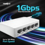 Frontech 5-Port Fast Ethernet Switch | 10/100 Mbps Speed | Plug & Play Network Hub | 1 Gbps Bandwidth | 2 Years Warrenty (NC-0073) - Image 5