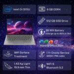 Lenovo V14 Intel Core i3 13th Gen 14" FHD (1920x1080) Antiglare 250 Nits Thin and Light Laptop (8GB RAM/512GB SSD/Windows 11 Home/Office Home 2024/Iron Grey/1.43 kg), 83A0A0PBIN - Image 3