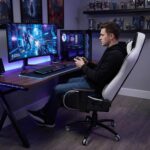 ASE GAMING Gold Series Ergonomic Gaming Chair Premium PU Leather, Adjustable Neck & Lumbar Pillow, 180 Degree Recline with Black Metal Base with 3 Years Warranty (White) - Image 5
