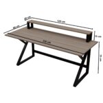 Riyan Luxiwood® Meja Computer Table with Top Shelves for Home & Office I Modern Computer Desk Table, Multipurpose Table, Gaming Table, Study Table for Students (Color-Beige) - Image 3