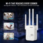 PunnkFunnk 300Mbps WiFi Range Extender | 2.4GHz Signal Booster & Repeater | 10m Coverage, Connect Upto 10 Devices | Router & Access Point with Dual LAN Ports - Image 3