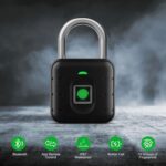 LAVNA Smart Biometric Padlock with 2-Way Access: Fingerprint, Mobile App, IP67 Waterproof for Doors, Bags, Suitcase, Garage, Cabinet, Warehouse & Shutter (Small), Black - Image 4