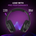 amazon basics Tri-Mode Wireless RGB Gaming Headphones with Detachable Mic,Volume Scroller,Microphone On/Off Button,Type-C Charging Jack, for PC and Laptop. (Black) - Image 4
