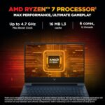 HP Smartchoice Victus, AMD Ryzen 7 7445HS, 6GB RTX 3050, 16GB DDR5(Upgradeable) 512GB SSD, FHD, 144Hz, 300 nits, 15.6''/39.6cm, Win 11, M365* Office24, Blue, 2.29kg, fb3134AX/3120ax, Gaming Laptop - Image 4