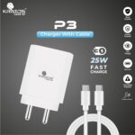 Kratos Original 25W Charger Adapter with Type C to C Cable, Fast Charger Compatible with Samsung Galaxy A15/M35/A35/A55/M05/M15/F15/M55| M34/M14/F34/F14/F54/A14/S23/S24/S25/ Fold/Flip/Tab, White - Image 3