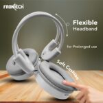 FRONTECH Wired Over-Ear Multimedia Headphones with Mic | 3.5mm Single Audio Jack| Adjustable Headband & Soft Cushions | Compatible with PC, Laptop & Mobile – White & Blue (HF-3452) - Image 4