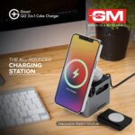 G+ iSmart 3-in-1 Wireless Charger for iPhone, Airpods & Apple Watch | Magsafe Certified Qi2 Technology for Fast Charging | Compatable with Apple Phone 16/15/14/13/12 | Grey Colour - Image 3