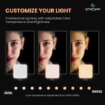 STRIFF Blaze-1 LED Video Light for Phone, Camera, Laptop, Meeting, Photography, and Lighting, with Clip & Type C, Dimmable & Rechargeable for Selfie Stick Tripod, 2000mAh, 4.5W - Image 3