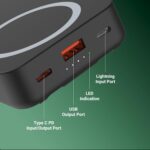 ZEBRONICS EnergiSafe 10R2 || 10000mAh MagSafe Wireless Power Bank | 15W Wireless & 22.5W PD (PPS) Fast Charging | Built-in Stand | Type-C & Lightning Cable | 5× Outputs | for iPhone & AirPods (Black) - Image 4