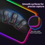 RGB Gaming Mouse Pad,Large Mouse Pad,13 Colors Led Light RGB PC Gaming Desk Mat, Non-Slip Rubber Based with Waterproof Coating Big Mouse Pad 31.5X11.8 in - Image 4