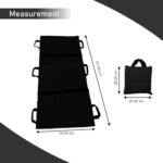 OTICA Nylon Foldable Soft Stretcher with Safety Belt, Emergency Medical Portable Stretcher for Patient, Foldable Patient Transport Stretcher with Handle with Carrying Bag (Black) - Image 3