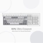 Redragon K617 Fizz 60% Wired RGB Gaming Keyboard, 61 Keys Compact Mechanical Keyboard w/White and Grey Color Keycaps, Linear Red Switch, Pro Driver/Software Supported - Image 5