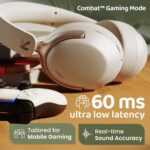 GOBOULT Newly Launched Soniq Over Ear Bluetooth Headphones with 70H Playtime, 40mm Bass Drivers, Zen™ ENC Mic, Type-C Fast Charging, Dual Pairing, AUX, Wireless Headphones (White) - Image 4