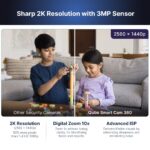 Qubo Smart 360° 3MP Model 2.0 [2K] Wi-Fi Security Camera by Hero Group | Indoor CCTV Cam for Home | AI Person Detection | Auto-Alarm - Image 3