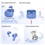 OnePlus Nord Buds 3r TWS Earbuds up to 54 Hours Playback, 2-mic Clear Calls, 3D Spatial Audio, AI Translation, 12.4mm Drivers, Dual-Device Connectivity, 47ms Low Latency - Aura Blue - Image 3