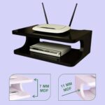 Dime Store Set top Box Stand | WiFi Router Holder Wooden Wall Shelves | Setup Box Stand for Home | Wall Mount Stylish WiFi Router Holder TV Cabinet Living Room Furniture - Image 3