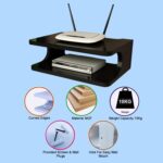 Dime Store Set top Box Stand | WiFi Router Holder Wooden Wall Shelves | Setup Box Stand for Home | Wall Mount Stylish WiFi Router Holder TV Cabinet Living Room Furniture - Image 4