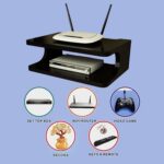 Dime Store Set top Box Stand | WiFi Router Holder Wooden Wall Shelves | Setup Box Stand for Home | Wall Mount Stylish WiFi Router Holder TV Cabinet Living Room Furniture - Image 5