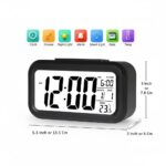 Auromin Digital Alarm Clock with Auto Sensor, Time, Date, Temperature Display & Silent Operations | Loud Alarm for Heavy Sleepers | Desk Table Clock for Students, Bedroom, Office (Black) - Image 4