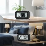 Auromin Digital Alarm Clock with Auto Sensor, Time, Date, Temperature Display & Silent Operations | Loud Alarm for Heavy Sleepers | Desk Table Clock for Students, Bedroom, Office (Black) - Image 5