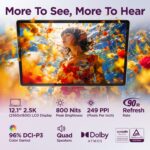 Lenovo Idea Tab Plus with Pen | Wifi |12.1" 2.5K Display, 800nits Peak Brightness |12GB RAM + 256GB ROM (Expandable upto 2TB)| MediaTek Dimensity 6400| 10200mAh|4 Speakers with Dolby Atmos| Cloud Grey - Image 5