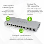 Zyxel 12 Port Web Managed Multi Gigabit Ethernet Switch|3 Port 10G/2.5G and 1 Port 10G SFP+|Plug and Play|Metal Shielded Port|Desktop/Wall Mount|Support QoS,Vlan,IGMP,Link Aggregation (XGS1250-12) - Image 5