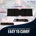 OTICA Foldable Stretcher for Patient Shifting - Portable for Emergency Hospital and Ambulance Use With Safety Belt (Aluminium, Black, Two Fold) - Image 3